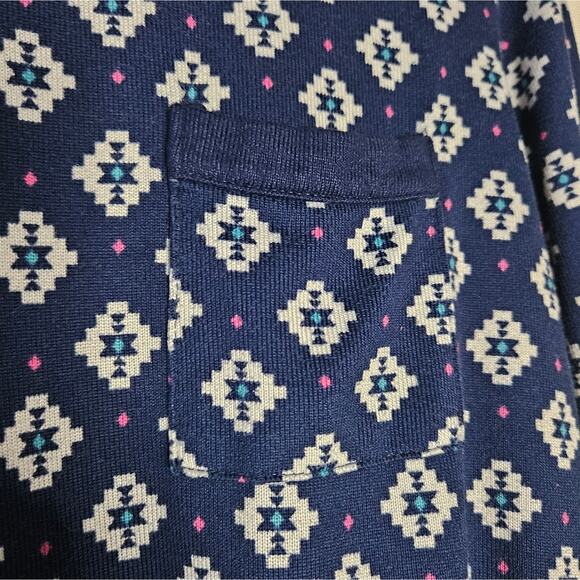 Womens navy Aztec Cuddlduds‎ 2pc pajama set size large - Picture 5 of 12